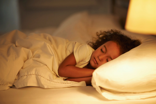 Beautiful little Black girl sleeping